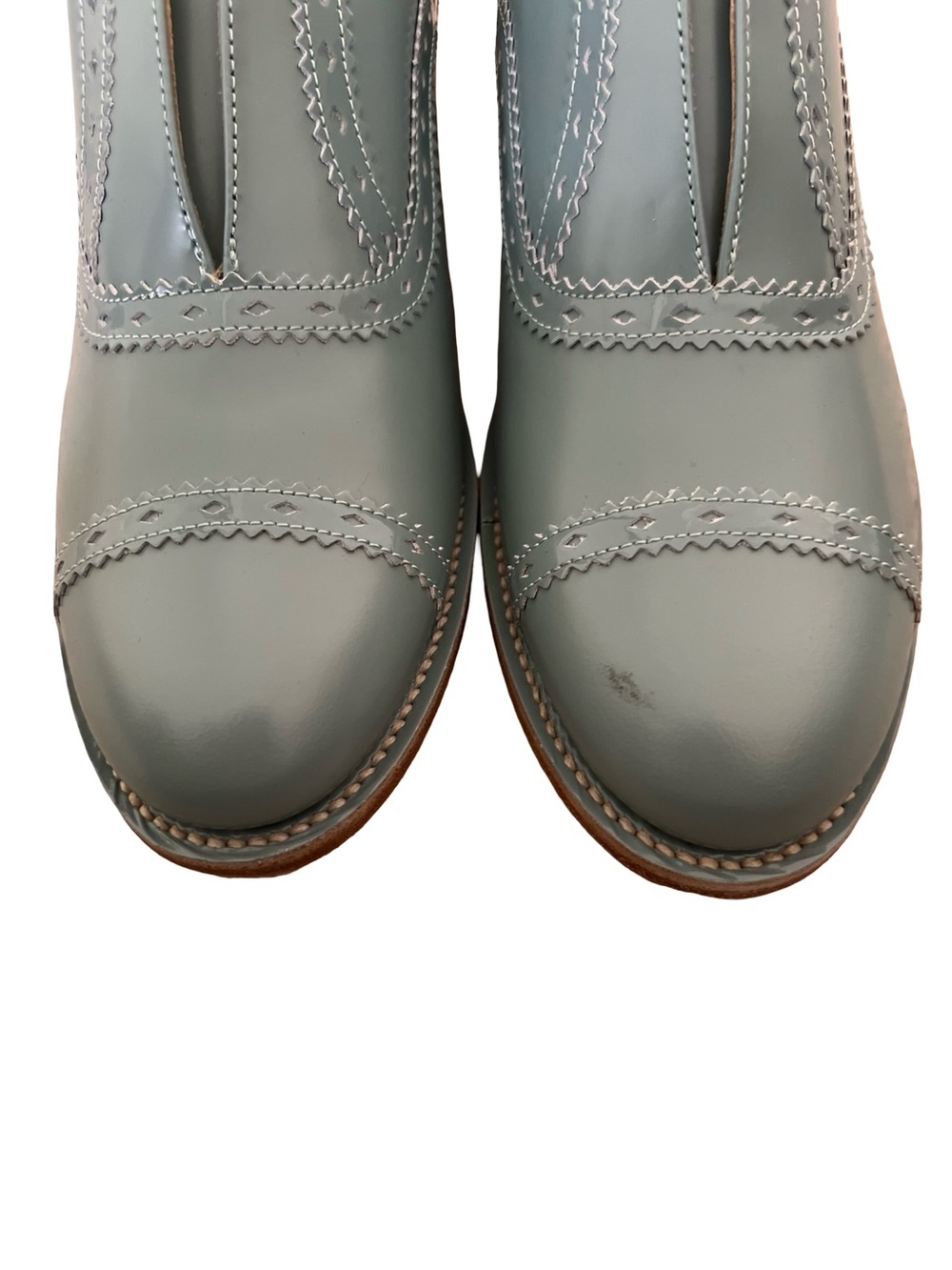 The Office of Angela Scott Ms Arzner Laceless Brogue Leather Heeled Shoes EU 40 - Picture 5 of 11